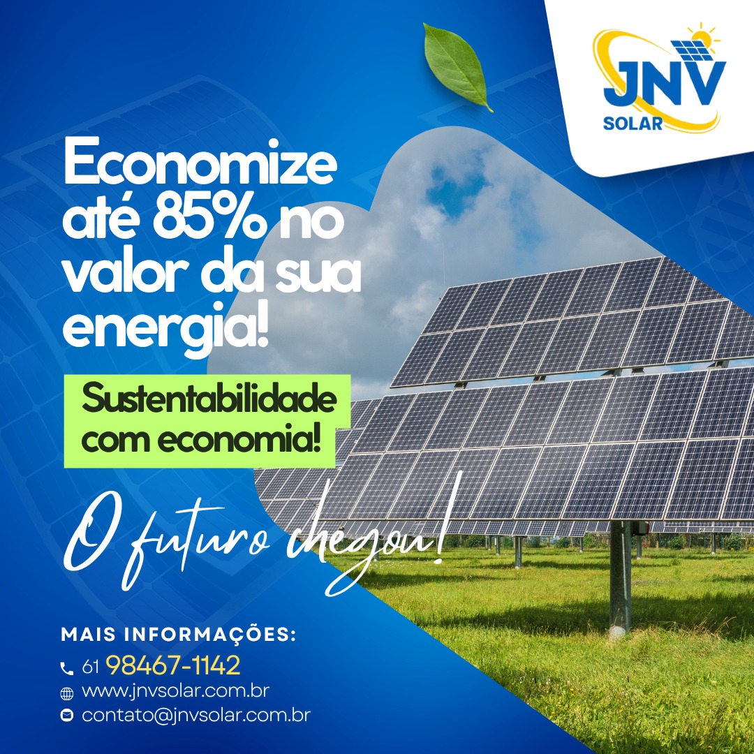 JNV Solar — economize até 85% no valor da sua energia. Sustentabilidade com economia.